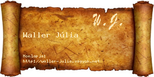 Waller Júlia névjegykártya